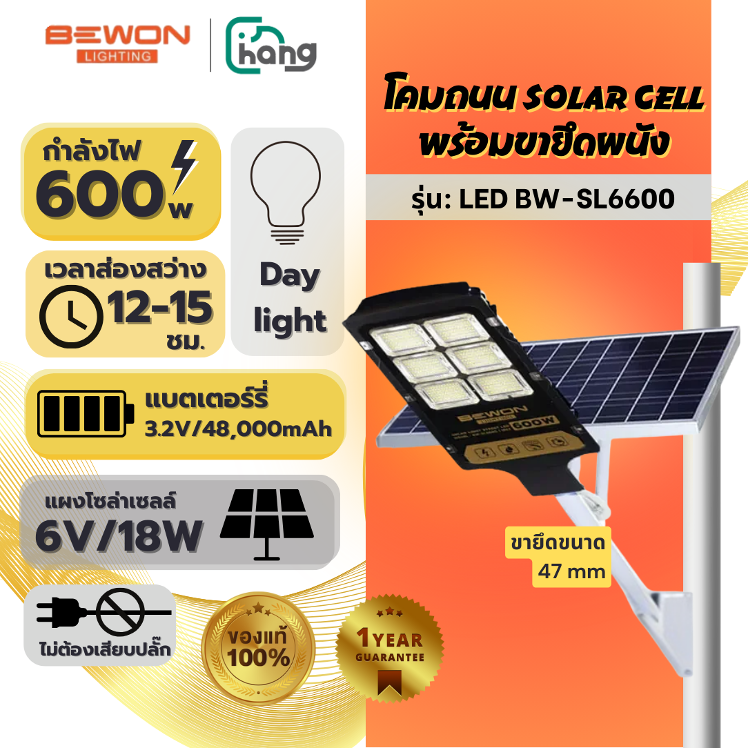BW-SL6600 (600W)1 คมถนนโซลาร์เซลล์แยกแผง BEWON รุ่น BW-SL6600 (600W) - Image 1